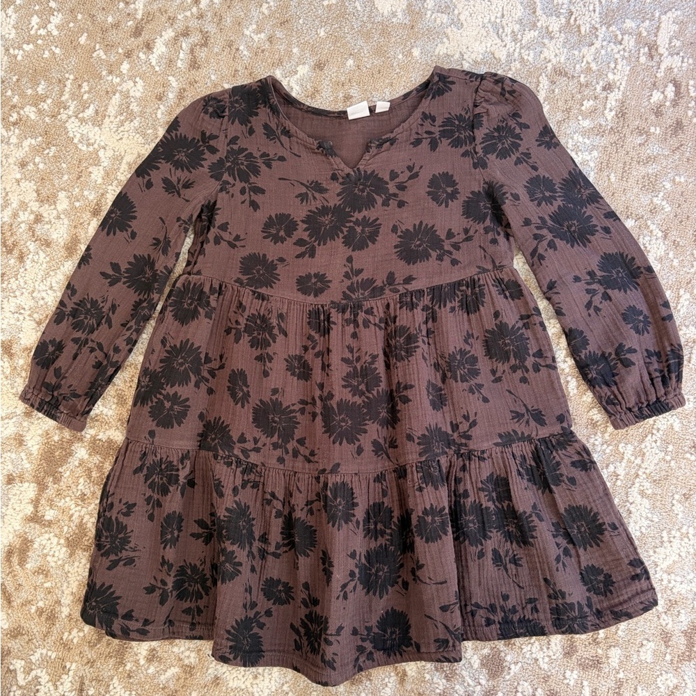GAP Kids Chocolate Dress with Ebony Floral Design